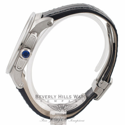 Cartier Calibre De Cartier 42MM Stainless Steel Black Alligator Strap W7100037 D55S75 - Beverly Hills Watch Company Watch Store