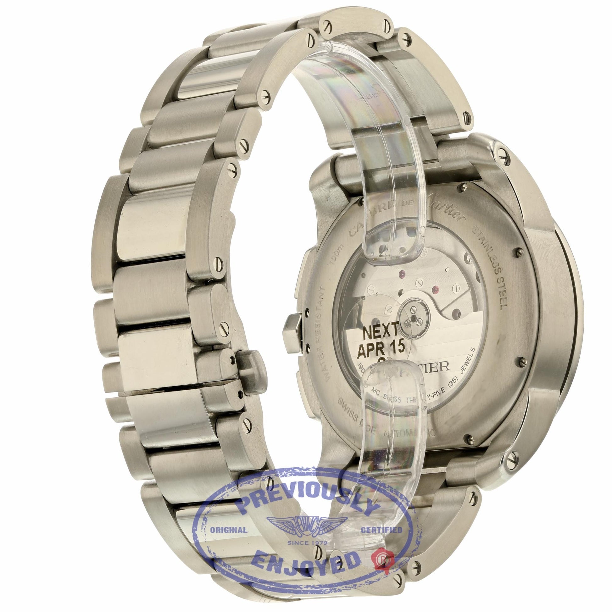 Cartier Calibre De Cartier 42mm Chronograph Black Dial Stainless Steel W7100061 2MKXMA - Beverly Hills Watch Company