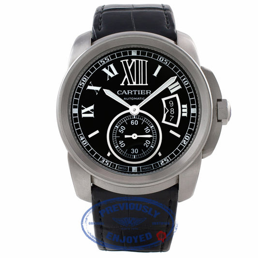 Cartier Calibre De Cartier 42MM Automatic Stainless Steel Black Dial W7100014 U0YQJ7 - Beverly Hills Watch Company Watch Store