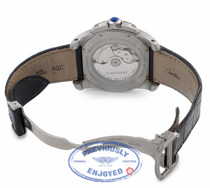 Cartier Calibre De Cartier 42MM Automatic Stainless Steel Black Dial W7100014 U0YQJ7 - Beverly Hills Watch Company Watch Store