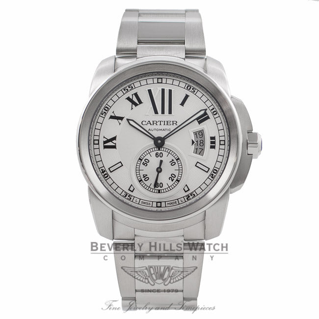 Cartier Calibre de Cartier 42MM Stainless Steel Silver Dial W7100015 Z6WZPJ - Beverly Hills Watch Store