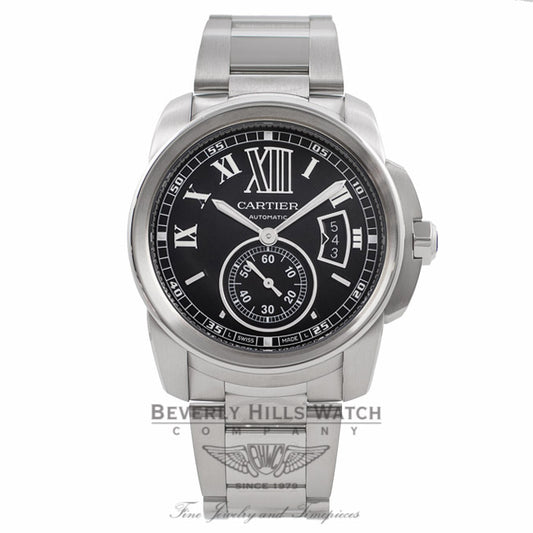 Cartier Calibre 42MM Automatic Steel Watch Black Dial Watch W7100016 ISYZ4W - Beverly Hills Watch Company Watch Store