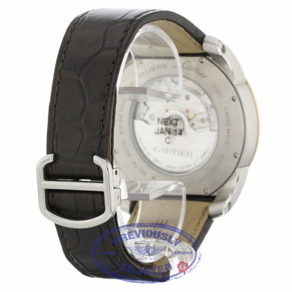 Cartier Calibre 42MM 18k Rose Gold Stainless Steel Chocolate Dial W7100051 699F6X - Beverly Hills Watch Company
