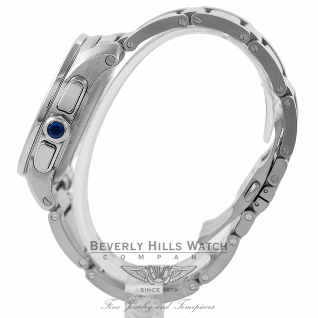 Cartier Calibre De Cartier Chronograph 42MM Stainless Steel Silver Dial W7100045 P21YZA - Beverly Hills Watch Company Watch Store