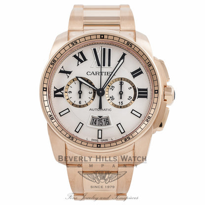 Cartier Calibre Rose Gold 42mm Chronograph  W7100047 ZHTG4H- Beverly Hills Watch Company Watch Store