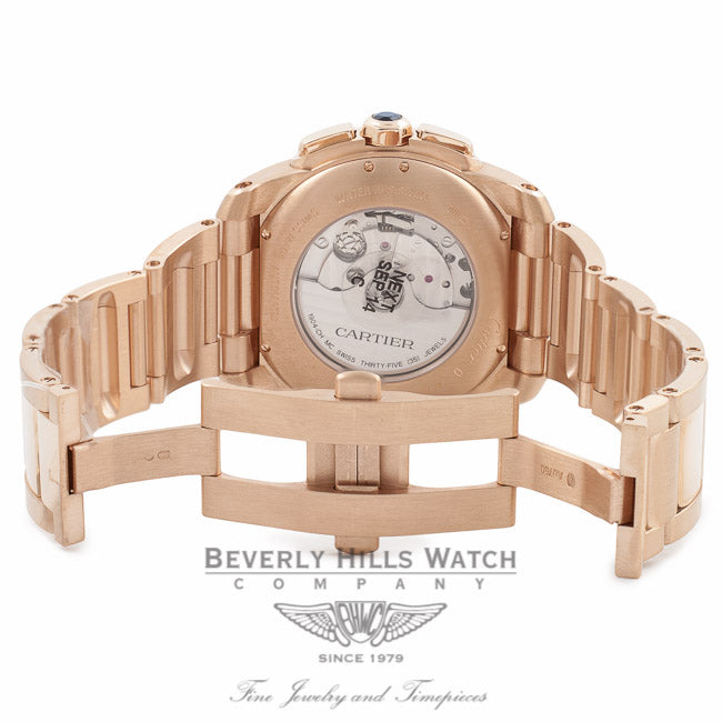 Cartier Calibre Rose Gold 42mm Chronograph  W7100047 ZHTG4H - Beverly Hills Watch Company Watch Store