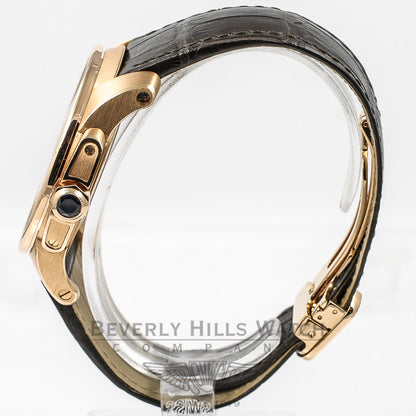 Cartier Calibre de Cartier 18K Rose Gold Chocolate Roman Numeral Dial Alligator Leather Strap Watch W7100009 Beverly Hills Watch Company Watches