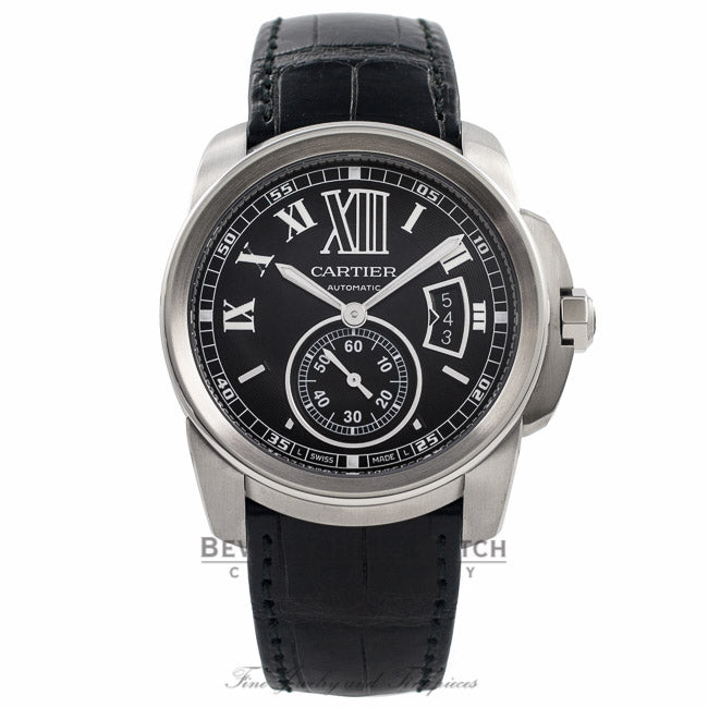 Cartier Calibre De Cartier 42MM Automatic Stainless Steel Black Dial W7100041 LHBWEE - Beverly Hills Watch Company Watch Store