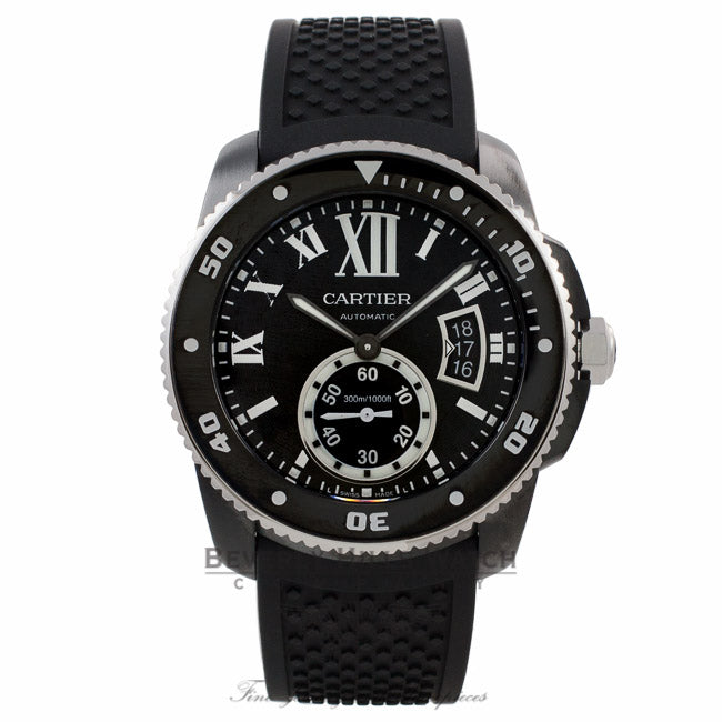 Cartier Calibre De Diver 42mm All Black WSCA0006 HRMPPL - Beverly Hills Watch Company Watch Store