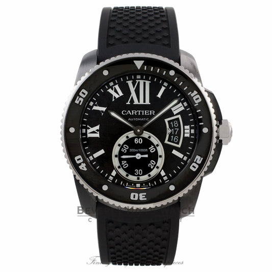 Cartier Calibre De Diver 42mm All Black WSCA0006 HRMPPL - Beverly Hills Watch Company Watch Store