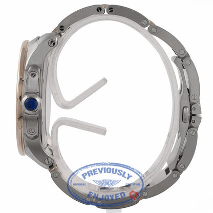 Cartier Calibre De Cartier 18k Rose Gold Stainless Steel Silver Dial W7100036 R1N8HZ - Beverly Hills Watch Company Watch Store