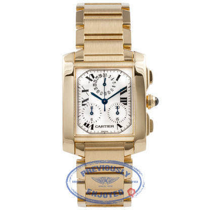 Cartier Chronoflex Tank Francaise 18k Yellow Gold W50005R2 J2PTFK Beverly Hills Watch Company Watch Store