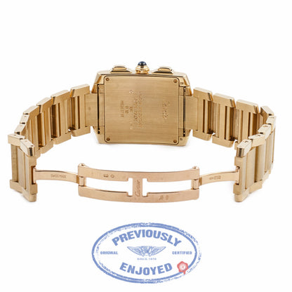 Cartier Chronoflex Tank Francaise 18k Yellow Gold W50005R2 J2PTFK Beverly Hills Watch Company Watch Store