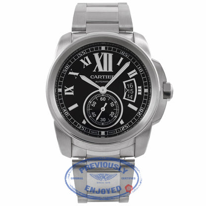 Cartier Calibre 42MM Automatic Stainless Steel Watch Black Dial W7100016 Z69J4A - Beverly Hills Watch Company Watch Store
