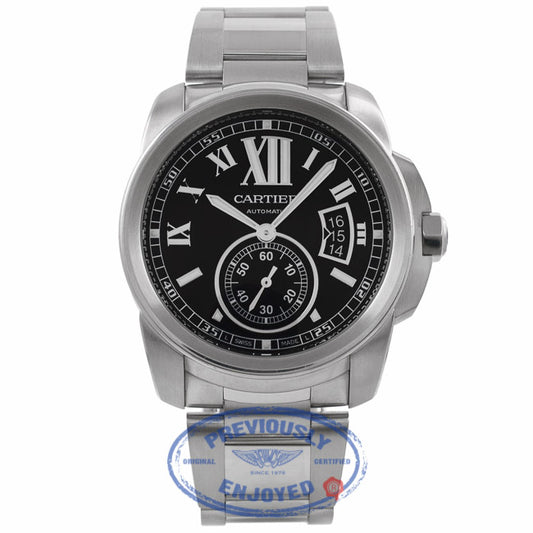 Cartier Calibre 42MM Automatic Stainless Steel Watch Black Dial W7100016 Z69J4A - Beverly Hills Watch Company Watch Store