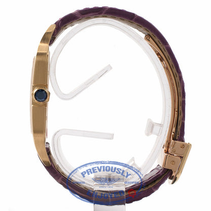 Cartier Santos Dumont 18kt Yellow Gold Purple Alligator Strap W2008751 LJ03A9 - Beverly Hills Watch Store