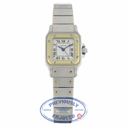 Cartier Santos Galbee 24mm Ladies Stainless Steel 18k Yellow Gold JR1MF9 - Beverly Hills Watch Company
