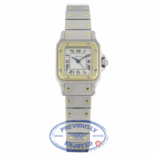 Cartier Santos Galbee 24mm Ladies Stainless Steel 18k Yellow Gold JR1MF9 - Beverly Hills Watch Company