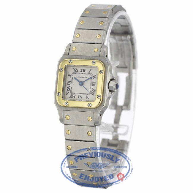 Cartier Santos Galbee 24mm Ladies Stainless Steel 18k Yellow Gold JR1MF9 - Beverly Hills Watch Company