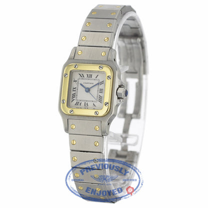 Cartier Santos Galbee 24mm Ladies Stainless Steel 18k Yellow Gold JR1MF9 - Beverly Hills Watch Company
