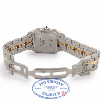 Cartier Panthere Medium Yellow Gold Stainless Steel White Dial WCAG0132 5TV54S - Beverly Hills Watch Company Watch Store