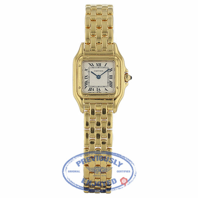 Cartier Panther Small 22mm 18k Yellow Gold White Dial Panther NQW8EM - Beverly Hills Watch Company