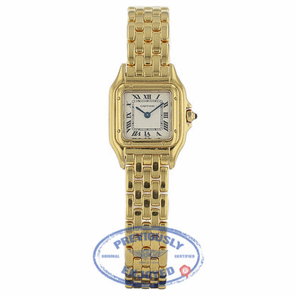 Cartier Panther Small 22mm 18k Yellow Gold White Dial Panther NQW8EM - Beverly Hills Watch Company