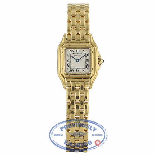 Cartier Panther Small 22mm 18k Yellow Gold White Dial Panther NQW8EM - Beverly Hills Watch Company