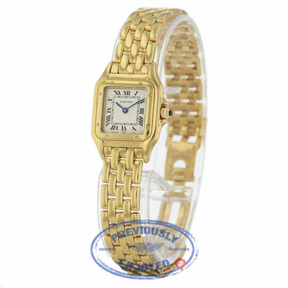 Cartier Panther Small 22mm 18k Yellow Gold White Dial Panther NQW8EM - Beverly Hills Watch Company