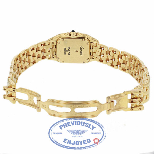 Cartier Panther Small 22mm 18k Yellow Gold White Dial Panther NQW8EM - Beverly Hills Watch Company