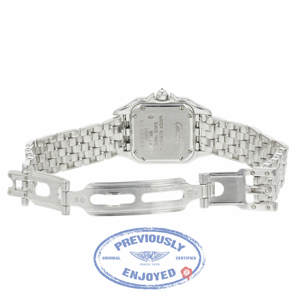 Cartier Panthere Ladies White Gold Diamond Bezel White Dial WF3091F3 2MPT13 - Beverly Hills Watch Company