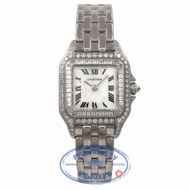 Cartier Panthere 18K White Gold Diamond Bezel A6DJK5 - Beverly Hills Watch Store