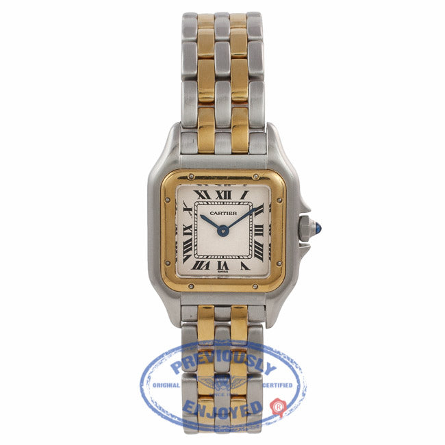 Cartier Panthere Ladies Small Yellow Gold Stainless Steel Silver Dial Bracelet W25029B6 DJQ8WQ - Beverly Hills Watch Company Watch Store