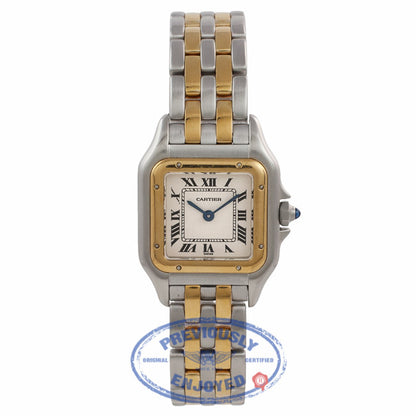 Cartier Panthere Ladies Small Yellow Gold Stainless Steel Silver Dial Bracelet W25029B6 DJQ8WQ - Beverly Hills Watch Company Watch Store