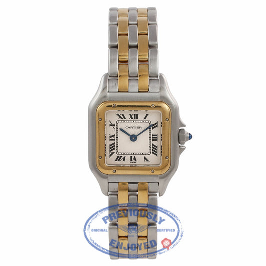 Cartier Panthere Ladies Small Yellow Gold Stainless Steel Silver Dial Bracelet W25029B6 DJQ8WQ - Beverly Hills Watch Company Watch Store