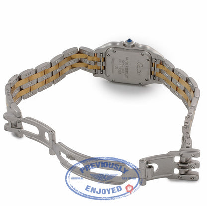 Cartier Panthere Ladies Small Yellow Gold Stainless Steel Silver Dial Bracelet W25029B6 DJQ8WQ - Beverly Hills Watch Company Watch Store