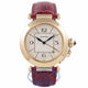 Cartier Pasha 38MM 18k Yellow Gold White Dial Pink Alligator Strap Circa 1986 KEC54J - Beverly Hills Watch Company Watch Store