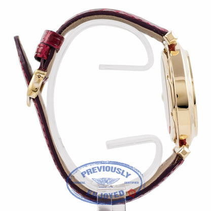 Cartier Pasha 38MM 18k Yellow Gold White Dial Pink Alligator Strap Circa 1986 KEC54J - Beverly Hills Watch Company Watch Store