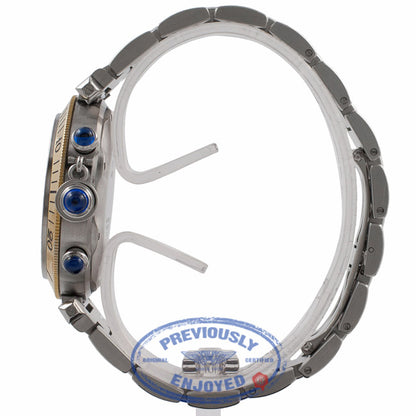 Cartier Pasha 38MM Chronograph 18K Yellow Gold Bezel Stainless Steel Bracelet 1032PASHA YM515U - Beverly Hills Watch Store