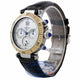 Cartier Pasha Stainless Steel Yellow Gold 38mm Chronograph Silver Dial Leather Strap 2113 H2LARH - Beverly Hills Watch Company