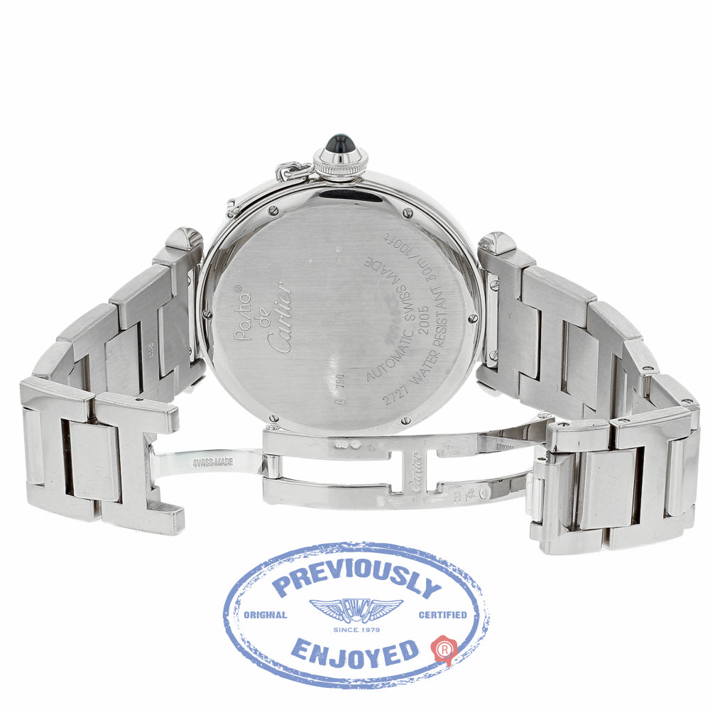 Cartier Pasha 42MM 18k White Gold Automatic Silver Dial W30187M9 RZ80KK - Beverly Hills Watch