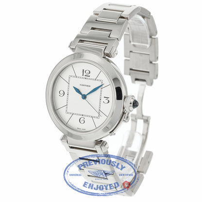 Cartier Pasha 42MM 18k White Gold Automatic Silver Dial W30187M9 RZ80KK - Beverly Hills Watch