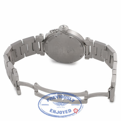Cartier Pasha C 36MM Automatic Stainless Steel Sunray Silver Dial W31023M7 ZE0Z50 - Beverly Hills Watch Company Watch Store