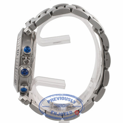 Cartier Pasha Stainless Steel 38mm Automatic Chronograph White Dial Bracelet W31030H3 1JYDE9 - Beverly Hills Watch Company Watch Store