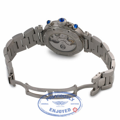 Cartier Pasha Stainless Steel 38mm Automatic Chronograph White Dial Bracelet W31030H3 1JYDE9 - Beverly Hills Watch Company Watch Store