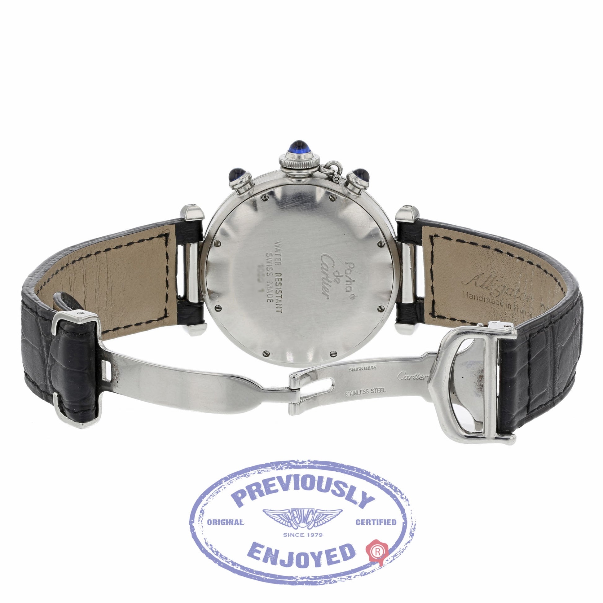 Cartier Pasha Chronograph Stainless Steel 38mm Ivory Dial 1050 779XCJ - Beverly Hills Watch