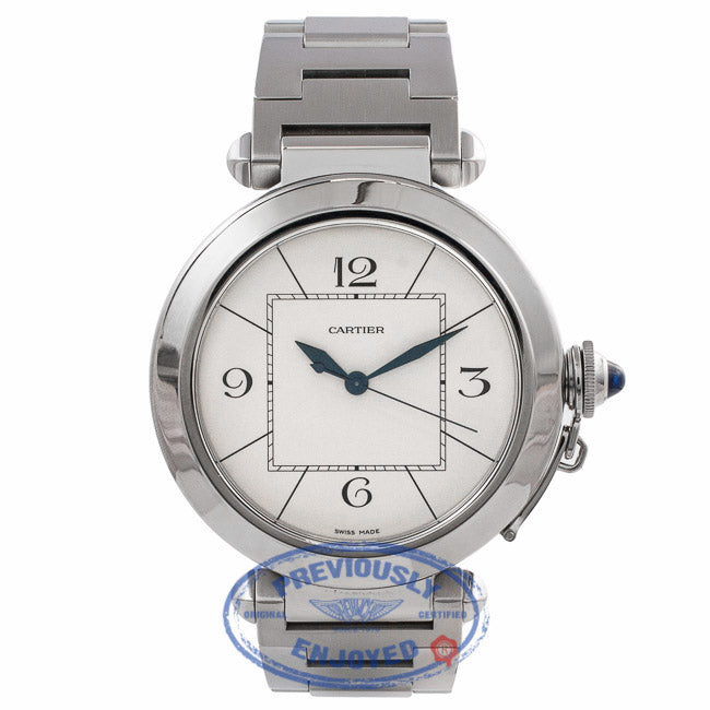 Cartier Pasha De Cartier Automatic 41MM Stainless Steel White Dial W31072M7 2TDE9N - Beverly Hills Watch Company Watch Store