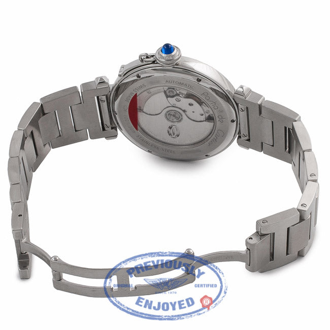 Cartier Pasha De Cartier Automatic 41MM Stainless Steel White Dial W31072M7 2TDE9N - Beverly Hills Watch Company Watch Store