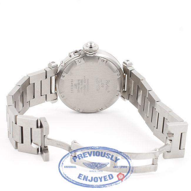 Cartier Pasha GMT 35mm Stainless Steel Bracelet Silver Dial Automatic Watch W31078M7 Beverly Hills Watch Company Watch Store