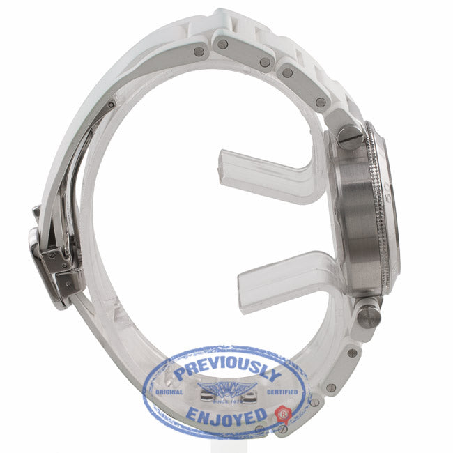 Cartier Pasha Seatimer 33MM Stainless Steel Silver Dial White Rubber Strap W3140002 VPEMNE - Beverly Hills Watch Company Watch Store